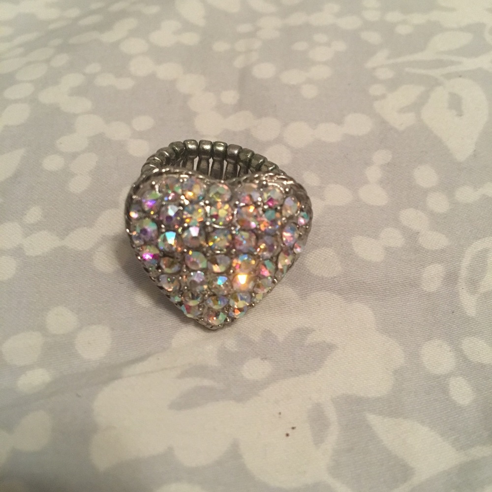 Crystal heart ring